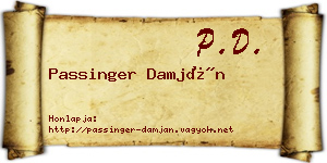 Passinger Damján névjegykártya